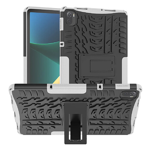 Coque en TPU robuste, anti-rayures, avec béquille blanc pour votre Xiaomi Pad 5/Pad 5 Pro