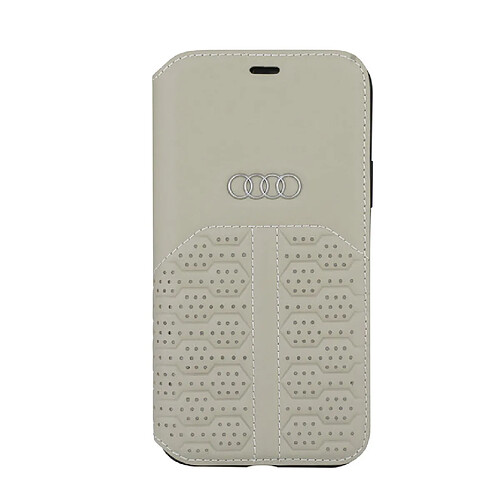 Audi Etui pour iPhone 12 Mini- Beige A6 Série cuir véritable