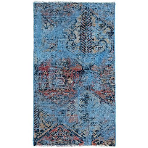 Vidal Tapis de laine 113x66 Bleu Vintage Royal