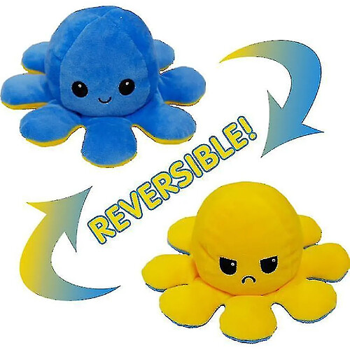 Universal Réversible en peluche réversible, peluche à double face, luminosité réversible luminale poute réversible bleu