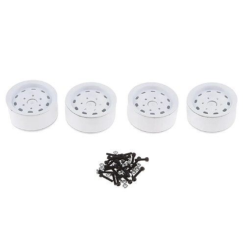 Paquet de 4 roues 1.9 Beadlock Jantes pour 1/10 RC Crawler White Circle