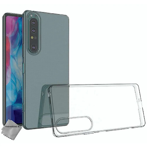 Htdmobiles Coque silicone gel fine pour Sony Xperia 1 IV + verre trempe - TPU TRANSPARENT