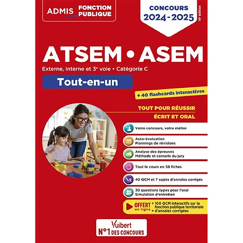 ATSEM, ASEM : externe, interne et 3e voie, catégorie C : tout-en-un, concours 2024-2025