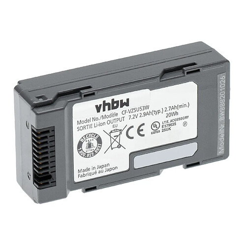 vhbw batterie compatible avec Panasonic Toughbook CF-H1, CF-H2, CF-U1 tablette tablet (2900mAh, 7.2V, Li-Ion)