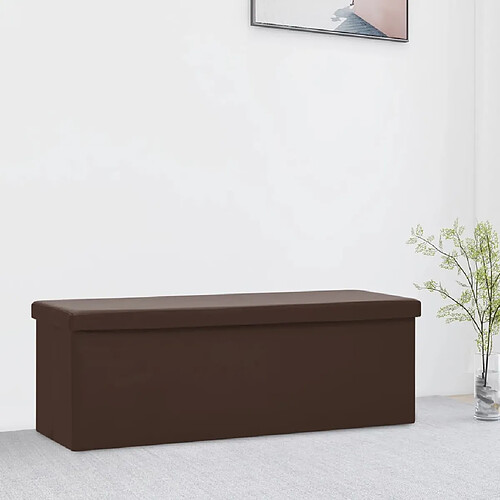 vidaXL Banc de rangement pliable Marron PVC