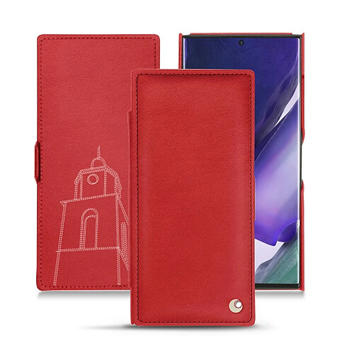 Housse cuir Samsung Galaxy Note20 Ultra - Rabat horizontal - Rouge troupelenc ( Pantone #AB191A ) - NOREVE