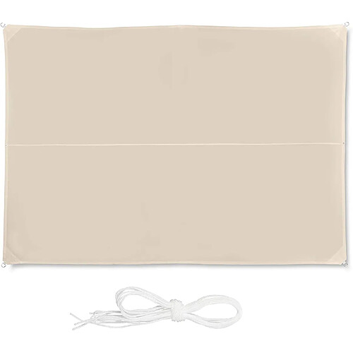 Helloshop26 Voile d'ombrage rectangle 3 x 4 m beige 13_0002930_3