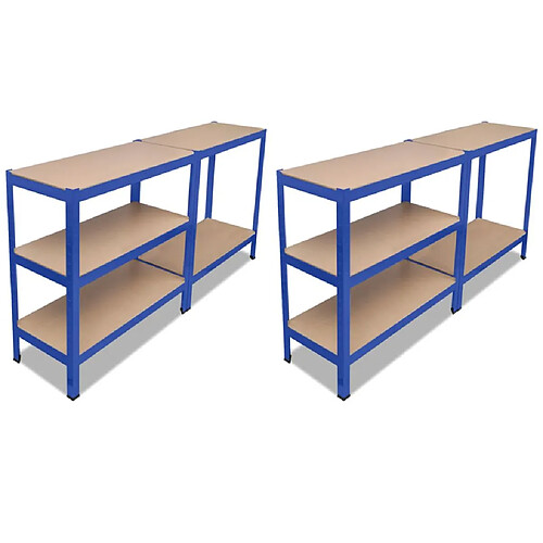 Helloshop26 Lot de 2 étagères de rangement charge lourde 175 kg par étagère 180 cm bleu 02_0000685