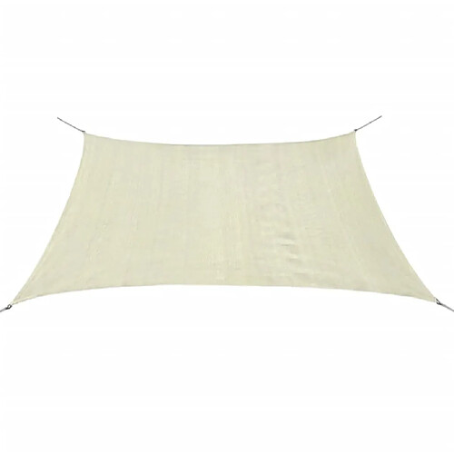 Helloshop26 Parasol en PEHD carré 3,6 x 3,6 m crème 02_0008585