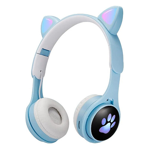 Yonis Casque Audio Bluetooth Pattes De Chat Lumineux