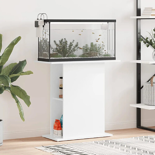 vidaXL Support d'aquarium blanc brillant 75x36x72,5 cm bois ingénierie