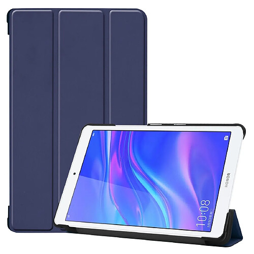 Wewoo Housse Coque Étui en cuir PU avec dessin coloré et texture horizontale pour Huawei MediaPad M5 Lite 8.0avec support escamotable à trois Bleu