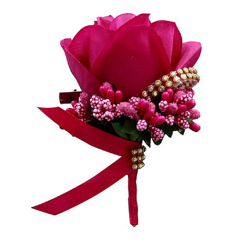 Stimulation Broche Fleur Rose Épingle De Mariage Corsage Épingle Rose Rouge