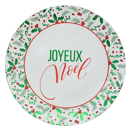 Atmosphera, Createur D'Interieur Lot de 12 dessous d'assiette Joyeux Noël D. 33 cm - Vert