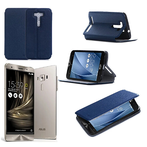 Xeptio Etui luxe Asus Zenfone 3 Deluxe ZS570KL bleu Ultra Slim - Housse pochette