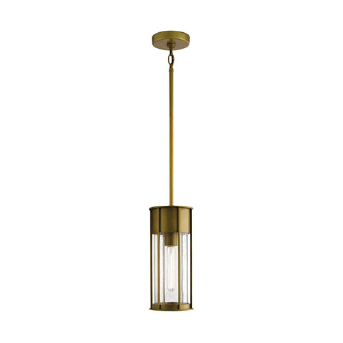 Elstead Lighting Suspension extérieur Camillo Aluminium,verre grainé transparent Laiton naturel peint