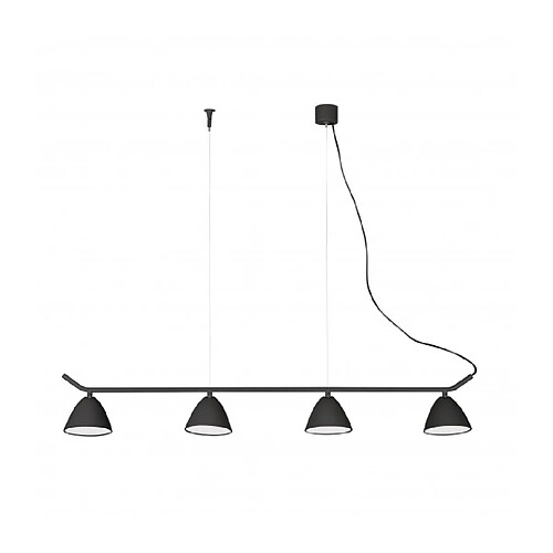 faro Suspension noire Flash 4 ampoules