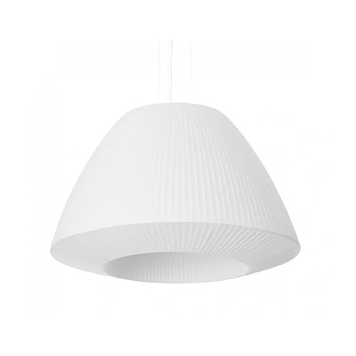 Luminaire Center Suspension Bella Verre,acier,tissu blanc 3 ampoules 138cm