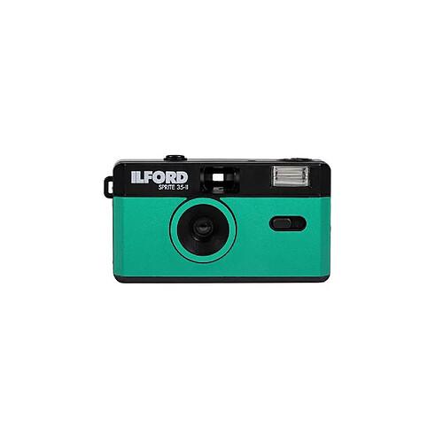 Appareil photo argentique compact 24x36 Ilford Sprite II Noir et vert Réutilisable