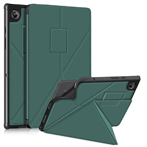 Coque en TPU + PU fonction réveil/veille automatique avec support vert pour votre Samsung Galaxy Tab A8 10.5 (2021)