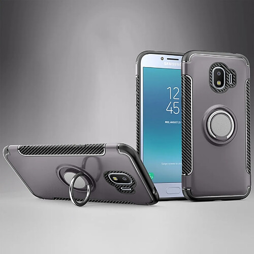 Wewoo Coque Étui de protection magnétique à 360 degrés avec anneau de rotation pour Galaxy J2 Pro 2018 gris