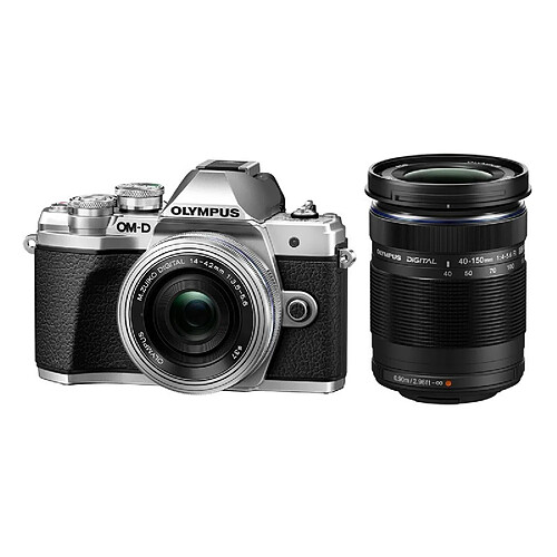 Olympus PACK OM-D E-M10 III SILVER + 14-42 Pancake Zoom EZ SILVER + 40-150 NOIR