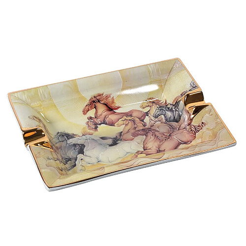 Universal Cendrier en céramique haut de gamme pour cigares Pentium Horse Painting Accessoires pour fumeurs Plateau et coffret cadeau | Accessoires pour cigares