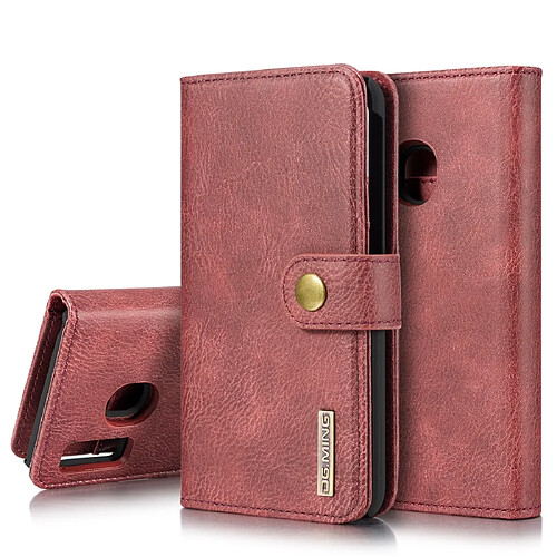 Wewoo Housse Coque Etui en cuir Crazy Horse Texture Flip détachable magnétique avec support et fentes pour cartes et portefeuille Galaxy A40 Rouge