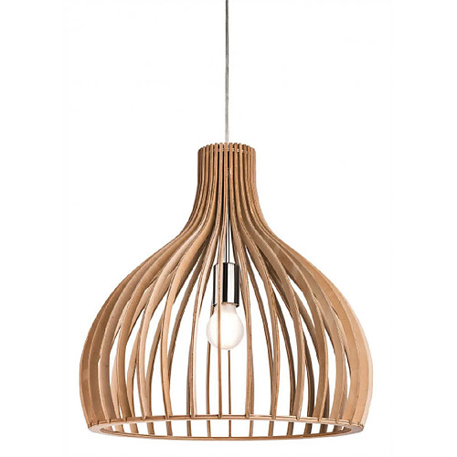 Luminaire Center Suspension Cadiz Bois naturel 1 ampoule 45cm