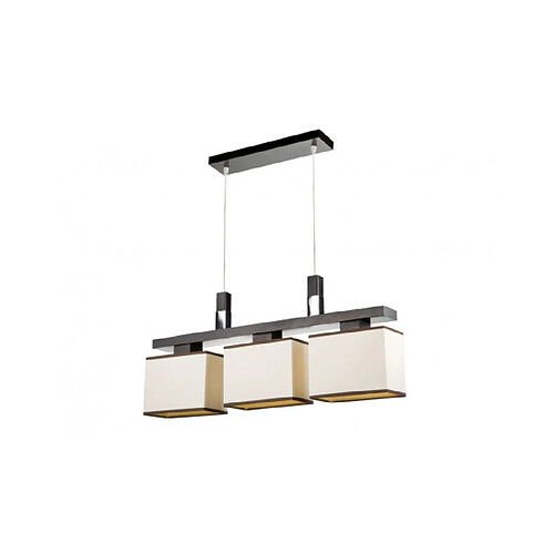 Lumière Suspension Amelia Bois,acier,tissu Wenge 3 ampoules 68cm