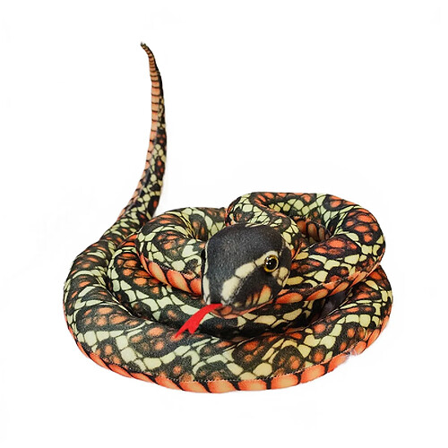 Universal 1,1m mignon simulé serpent peluche géant serpent cobra animal douce peluche poupée cadeau jouets pour enfants décoration de la maison | Peluche animal en peluche (brun)