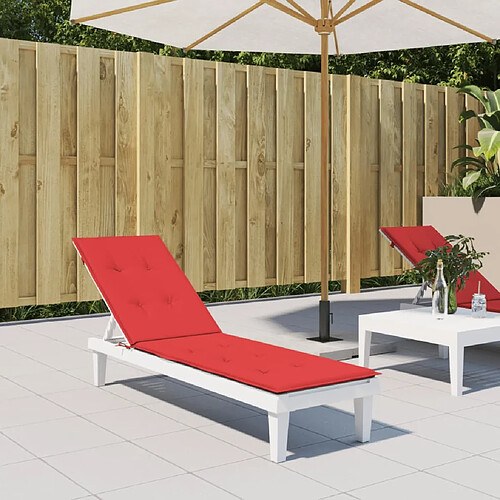 vidaXL Coussin de chaise de terrasse rouge (75+105)x50x4 cm