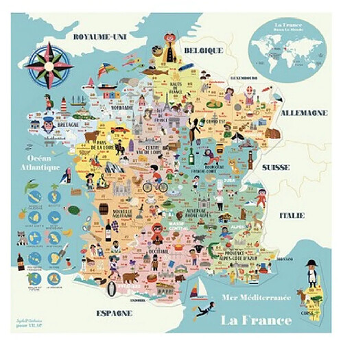 Carte de France magnetique Vilac