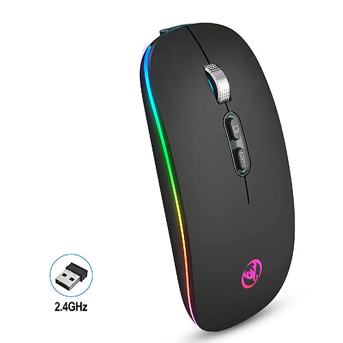 Yonis Souris Sans Fil RGB 1600dpi Rechargeable