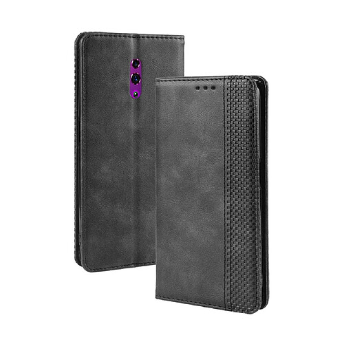 Wewoo Housse Coque Étui en cuir à boucle magnétique avec rétro pour Crazy Horse Texture horizontale OPPO Renoavec porte-cartes et fentes cartes et cadre photo Noir