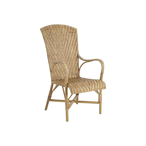 Aubry Gaspard Fauteuil en manau et lame de rotin antique.