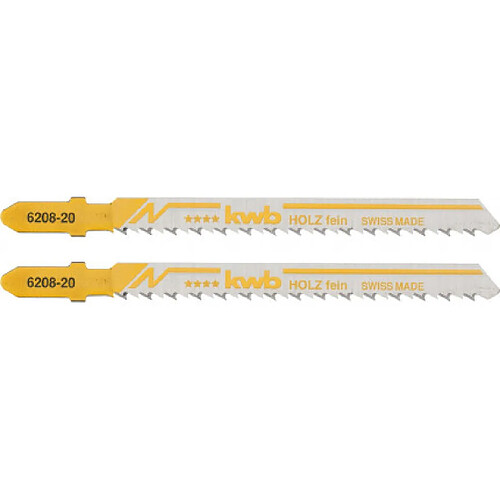 2 Lames de scies sauteuses, pour le travail du bois, DOWN CUT, HCS Queue à simple accroche KWB