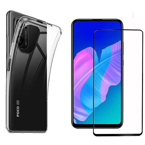 Pack Coque de protection transparente en TPU et Protection écran Vitre en verre trempé FULL cover noir pour le Xiaomi Poco F3 - XEPTIO