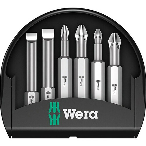 Wera Assortiment d'embouts Mini-Check, 6 pièces, fente/PH/PZ