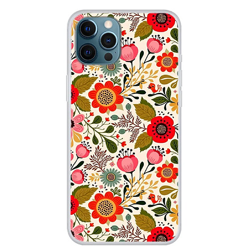 Coque en TPU anti-chute, antichoc fleurs colorées pour votre Apple iPhone 13 Pro 6.1 pouces