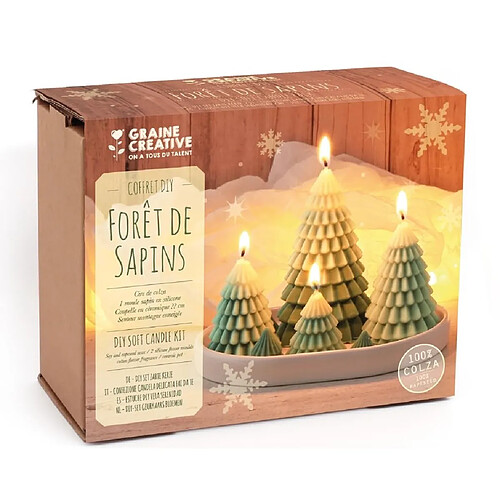 Graines Creatives Kit bougie forêt de sapins noel