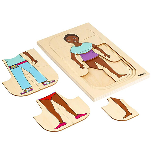 Educo Puzzle en Bois - habiller la fille - jeu Montessori