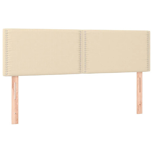 Maison Chic Lot de 2 Têtes de lit design pour chambre - Décoration de lit Crème 72x5x78/88 cm Tissu -MN53408