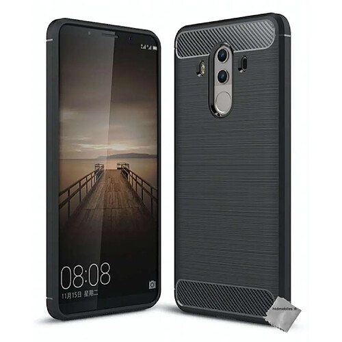 Htdmobiles Coque silicone gel carbone pour Huawei Mate 10 Pro + verre trempe - NOIR