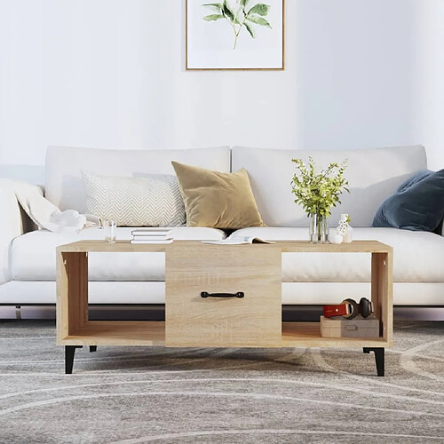 Maison Chic Table basse,Table Console Table d'appoint, Table pour salon Chêne sonoma 102x50x40 cm Bois d'ingénierie -MN39476