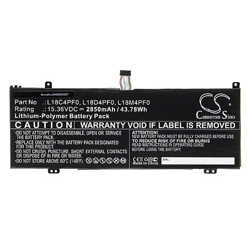 vhbw Batterie compatible avec Lenovo ThinkBook 14s IML-20RS0029AU, IML-20RS002AAU ordinateur portable Notebook (2850mAh, 15.36V, Li-polymère)