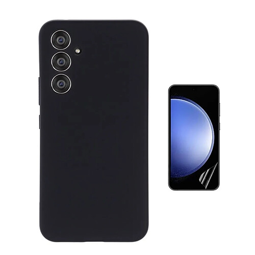 Kit De Film Hydrogel Avant À Couverture Complète + Couverture En Silicone Liquide Phonecare Pour Samsung Galaxy S24 FE - Noir