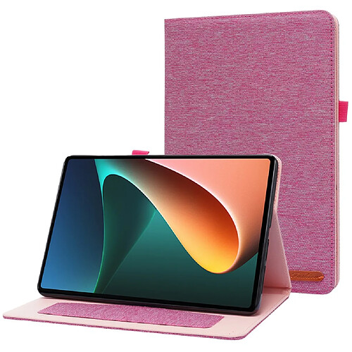 Etui en PU avec support et porte-carte pour votre Xiaomi Pad 5/Pad 5 Pro - rose