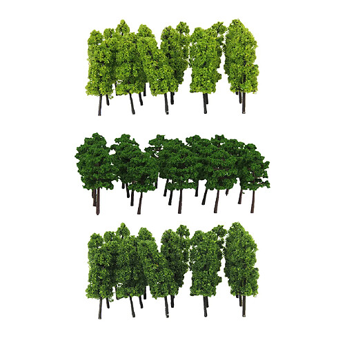 60 pcs Arbres Modèle Paysage de Chemin de Fer Train HO Sombre Et Vert Clair