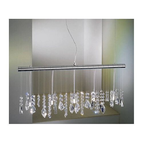 Luminaire Center Suspension en cristal STRETTA chrome 5 ampoules